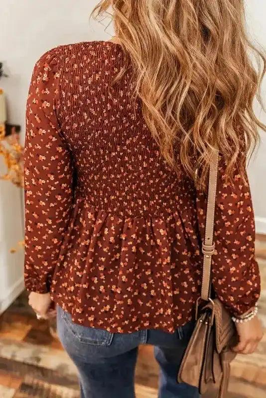 Boho Floral Peplum Blouse Unique Feminine Style