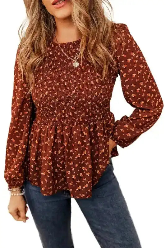 Boho Floral Peplum Blouse Unique Feminine Style