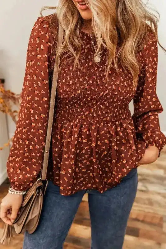 Boho Floral Peplum Blouse Unique Feminine Style