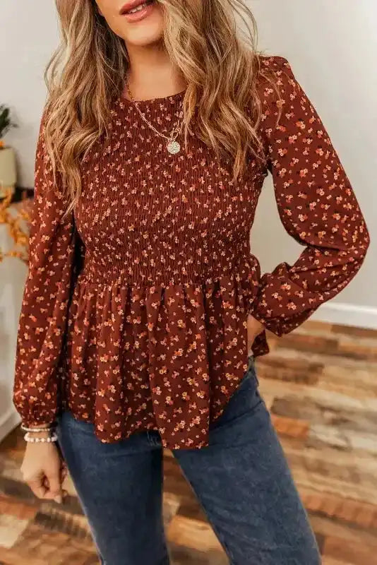 Boho Floral Peplum Blouse Unique Feminine Style