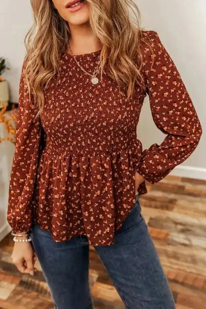 Boho Floral Peplum Blouse Unique Feminine Style