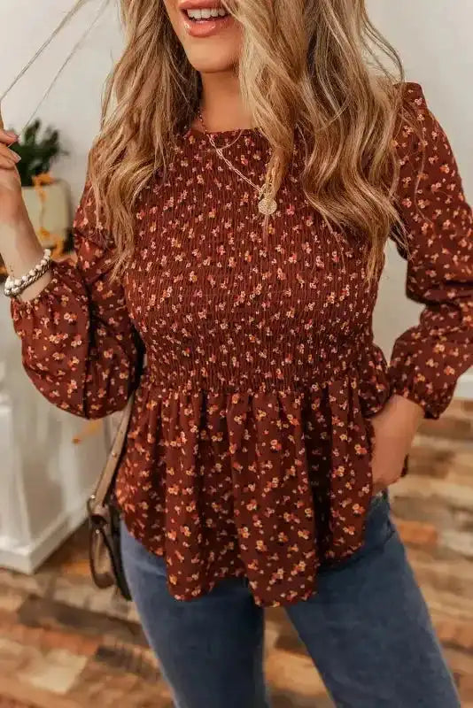 Boho Floral Peplum Blouse Unique Feminine Style