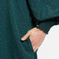 Louche Brigitta Micro Dot Throw On Smock Dress in Green