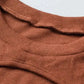 Brown Ribbed Peekaboo Cutout Long Sleeve Top