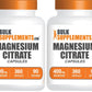BulkSupplements Magnesium Citrate Capsules 400mg — Gluten Free, 4 Capsules per Serving, 360 Count (Pack of 2)