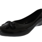 Ladies Chic Black Jelly Flat Shoes with Bow Comfortable Foam Insole