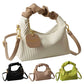 Women Fashion Crossbody Bag PU Leather Pleated Cloud Small Tote Bags Casual Simple Elegant Temperament Messenger Bags