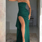 Strapless Split Long Dress Summer Fashion Pleated Bridesmaid Dress For Womens Party Wedding Clothing
