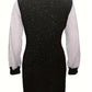 Hot Diamond Sequin Net Splicing Dress Elegant Commuting V-neck Zipper Long Sleeve Dress