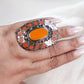 Large Ethnic Adjustable Tibetan Silver Rings, Turquoise, Coral Inlay Rings.