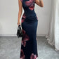 Floral Print Sleeveless Bodycon Maxi Dress
