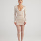 Karly Beige Shiny Mini Dress