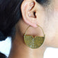 Half-Fan Brass Earrings – Ancient Mandala Statement Hoops.