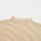 Cozy Oatmeal Sweater Dress - Ribbed Knit with Pockets