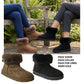 Maria Ladies’ Faux Suede Ankle Boots with Faux Fur Trim Collar & Cozy Fur Lining