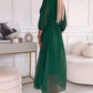 Petra | V-Neck Solid Color Waist Dress