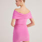 Muse Pink Bardot Neck Mini Dress
