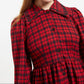 Louche Cailin Winter Gingham Midi Shirt Dress in Red and Black