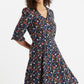 Louche Caitlin White Rabbit Print V Neck Mini Dress