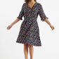 Louche Caitlin White Rabbit Print V Neck Mini Dress