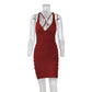 Sexy Deep V-neck Suspender Dress INS Fashion Slim Hip Backless Short Dresses Summer Women's Clothing