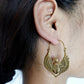 Scarab Wings Hoops - Egyptian-Inspired Double-Sided Brass Beetle Earrings