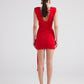 Uma Red Ruched Mini Dress