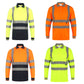 Edward Mens High Visibility Long Sleeve Safety Polo Shirt Reflective Hi-Viz Workwear