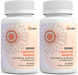 Cenffitio Liposomal Apigenin 500mg Softgels — Enhanced Absorption with Fisetin, Quercetin & Theaflavins (4-Month Supply)