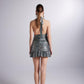 Starry Silver Gray Mini Dress