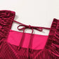 Chestnut Smocked Ribbed Velvet Babydoll Top