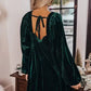 Chestnut Smocked Ribbed Velvet Babydoll Top