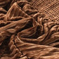 Chestnut Smocked Ribbed Velvet Babydoll Top
