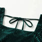 Chestnut Smocked Ribbed Velvet Babydoll Top