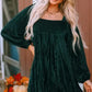 Chestnut Smocked Ribbed Velvet Babydoll Top