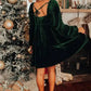 Chestnut Smocked Ribbed Velvet Babydoll Top