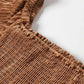 Chestnut Smocked Ribbed Velvet Babydoll Top