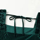 Chestnut Smocked Ribbed Velvet Babydoll Top