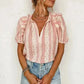 Chic Peek Puff Sleeve Blouse Polka Dot