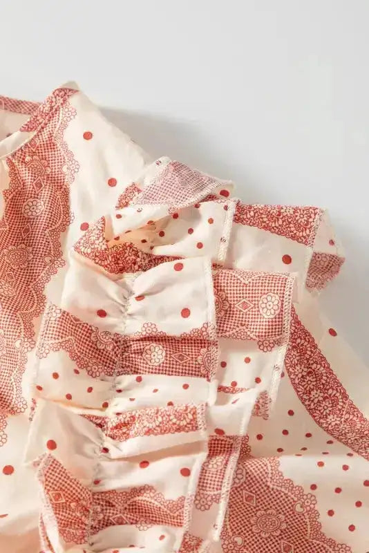 Chic Peek Puff Sleeve Blouse Polka Dot