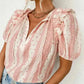 Chic Peek Puff Sleeve Blouse Polka Dot