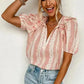 Chic Peek Puff Sleeve Blouse Polka Dot