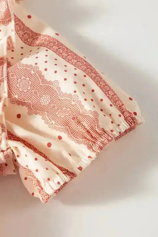 Chic Peek Puff Sleeve Blouse Polka Dot