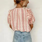 Chic Peek Puff Sleeve Blouse Polka Dot