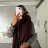 Ladies Ultra-Soft Gradient Color Block Blanket Scarf Shawl