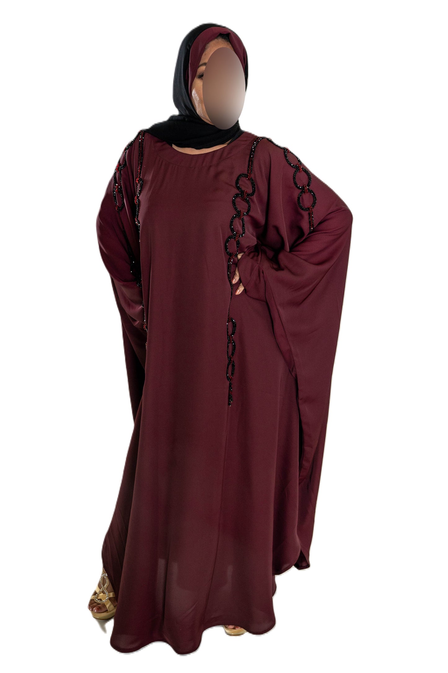 Elegant Pearls Embroidered Colour Abaya with High-Quality Materials for Special Occasions and Everyday Wear