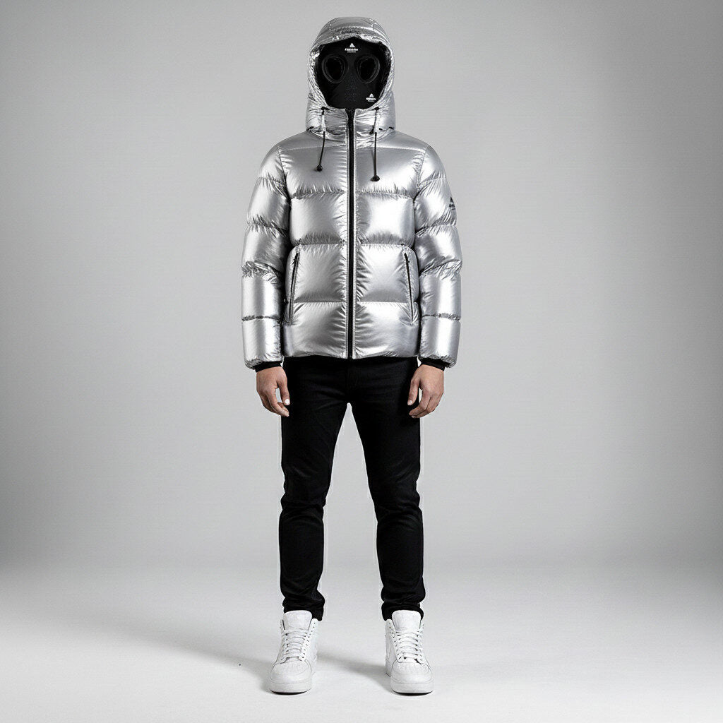 Cosmos Hooded Down Jacket - Silver