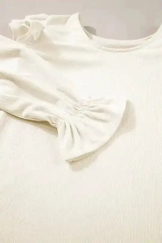 Corduroy Charm Ruffle Blouse