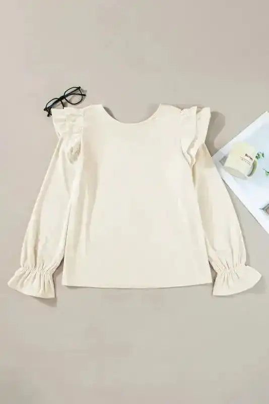 Corduroy Charm Ruffle Blouse