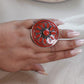 Boho Mandala Statement Rings – Handcrafted Tribal Inlay in Turquoise, Coral & Lapis.